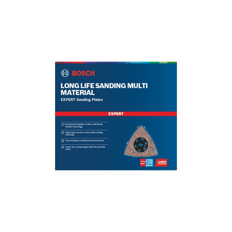 Bosch Expert Carbide Schleifplatte MAVZ 116 RT6 MultiMaterial, Ø 116mm, Schleifscheibe(Starlock Max, K60)