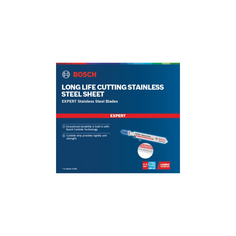 Bosch Expert Carbide Stichsägeblatt T 118 EHM 'Stainless Steel'(3 Stück)