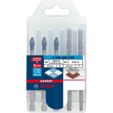 Bosch Expert HEX-9 HardCeramic Bohrer Mixed-Set, Ø 6mm, Bohrer-Satz(5-teilig, inkl. 2 CYL-3-Betonbohrer)