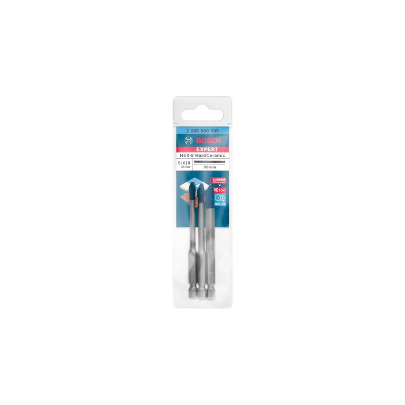 Bosch Expert HEX-9 HardCeramic Bohrer-Satz, 3-teilig(Ø 5 / 6 / 8mm)