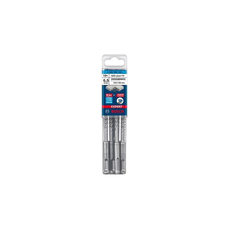 Bosch Expert Hammerbohrer SDS-plus-7X, Ø 6,5mm, 10 Stück(Arbeitslänge 100mm)