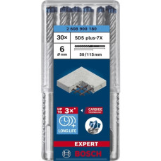 Bosch Expert Hammerbohrer SDS-plus-7X, Ø 6mm, 30 Stück(Arbeitslänge 50mm)