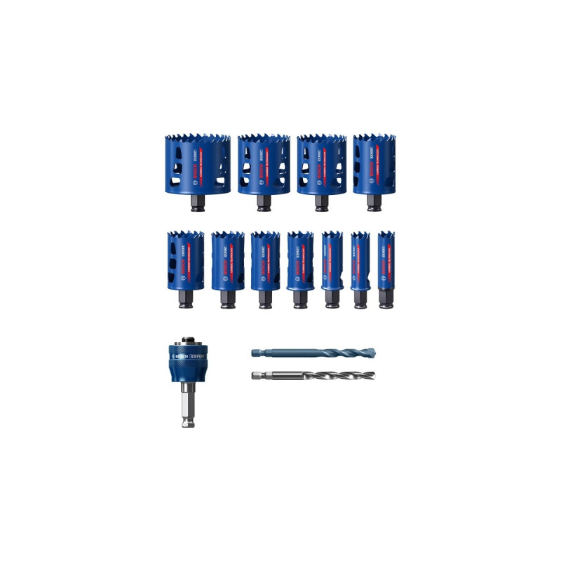 Bosch Expert Lochsägen-Set 'ToughMaterial', Ø 20-76mm, 14-teilig(mit Power Change Plus Adapter, Koffer)