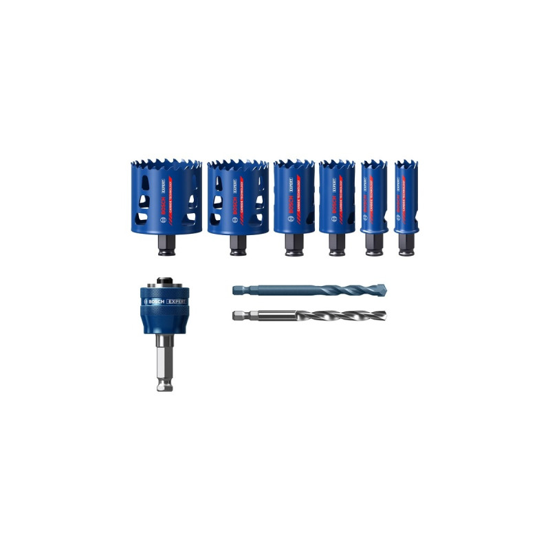 Bosch Expert Lochsägen-Set 'ToughMaterial', Ø 22-68mm, 9-teilig(mit Power Change Plus Adapter, Koffer)