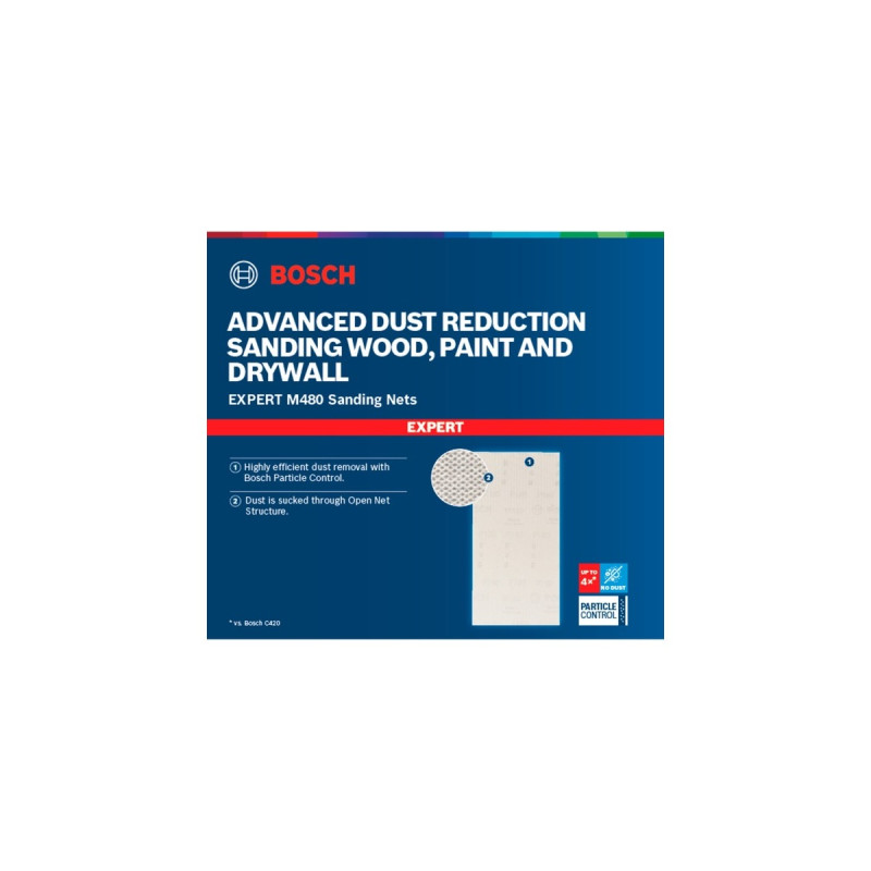 Bosch Expert M480 Netzstruktur-Schleifblatt 93 x 186mm, K150(10 Stück, für Schwingschleifer)