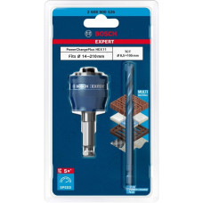 Bosch Expert Power Change Plus Adapter, Hex 11mm(blau, 2-teilig, mit TCT Zentrierbohrer Ø 8,5mm x105mm)