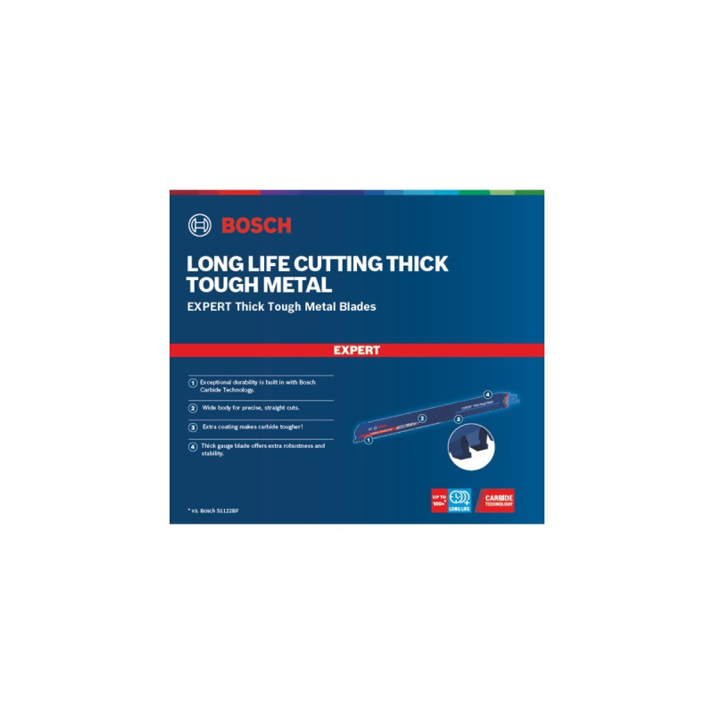 Bosch Expert Säbelsägeblatt ‘Thick Tough Metal’ S 1255 CHC(Länge 300mm)