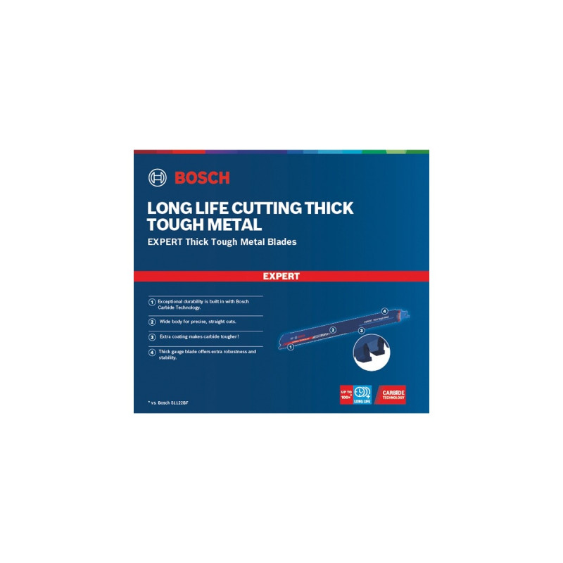Bosch Expert Säbelsägeblatt ‘Thick Tough Metal’ S 1255 CHC, 10 Stück(Länge 300mm)