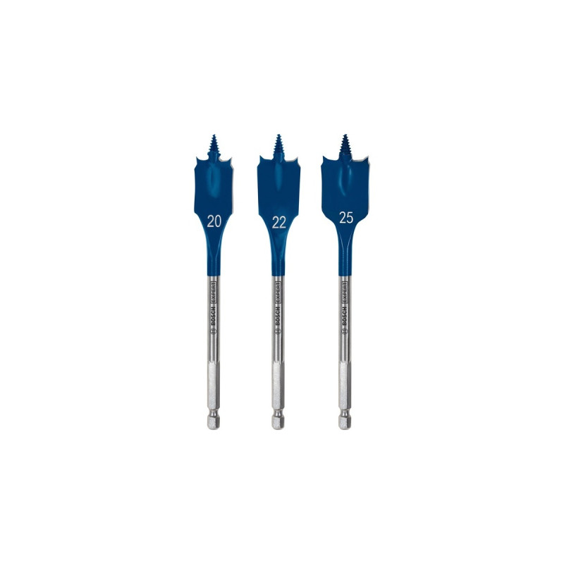 Bosch Expert Self Cut Speed Flachfräsbohrer-Satz, 3-teilig,Ø 20/ 22/ 25mm(Länge 152mm)