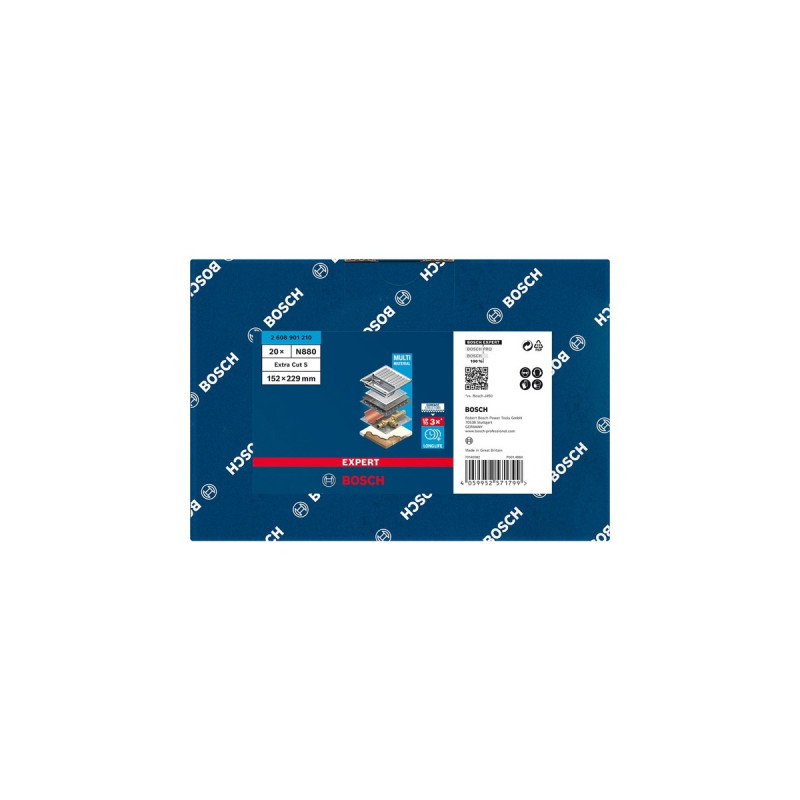Bosch Expert Vlies-Schleifpad N880 Extra Cut S, 152x229mm, Schleifblatt(schwarz, zum Handschleifen)