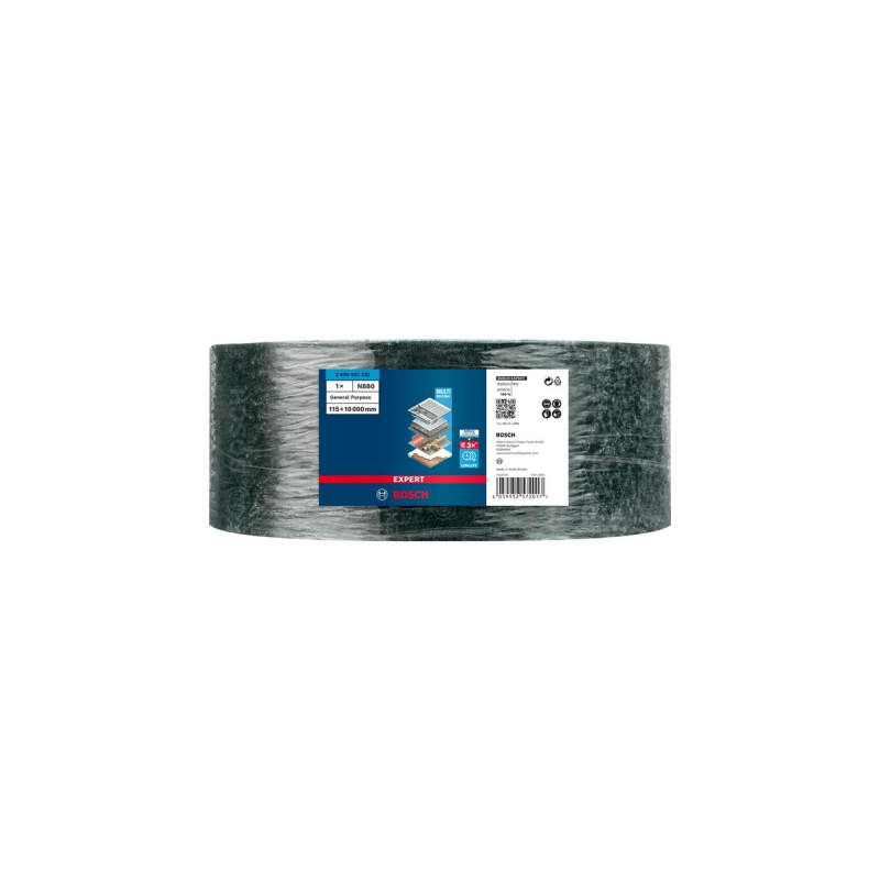 Bosch Expert Vliesrolle N880 Allzweck, 115mmx10m, Schleifblatt(grün, 10 Meter Rolle, zum Handschleifen)