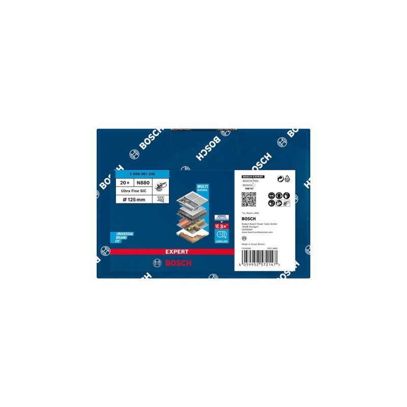 Bosch Expert Vliesscheibe N880 Ultrafein S, Ø 125mm, Schleifblatt(grau, für Exzenterschleifer)