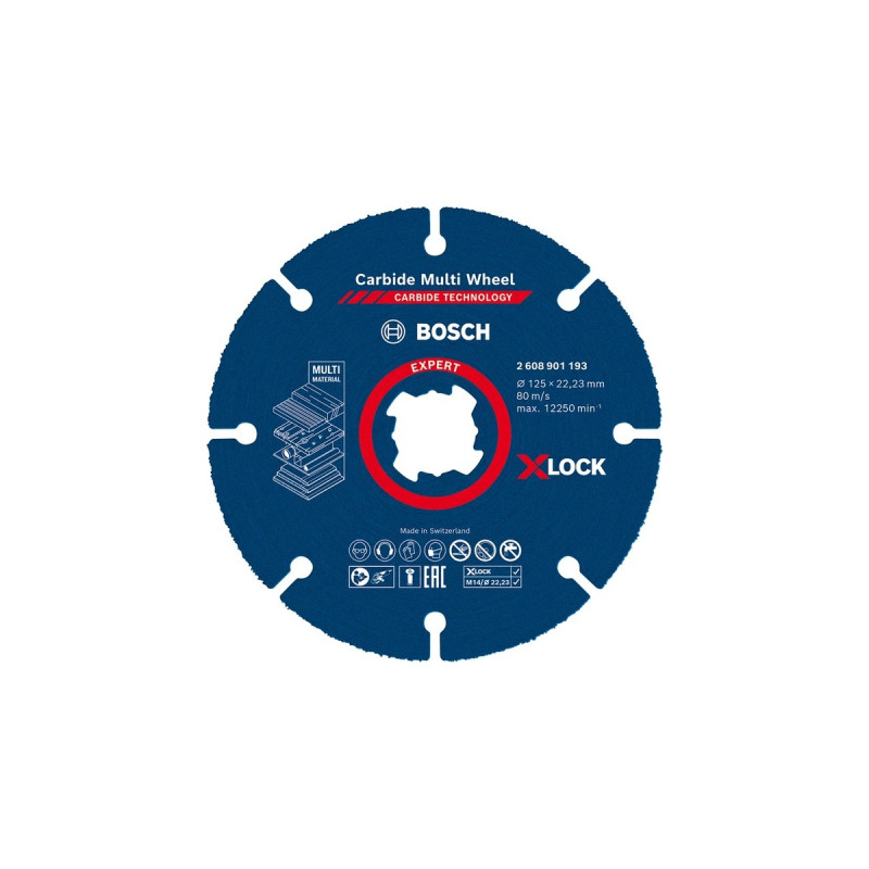 Bosch Expert X-LOCK Carbide MultiWheel Trennscheibe, Ø 125mm(Bohrung 22,23mm, gerade)