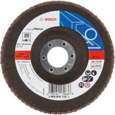 Bosch Fächerschleifscheibe X551 Expert for Metal, Ø 125mm, K80(Bohrung 22,23mm, abgewinkelt)