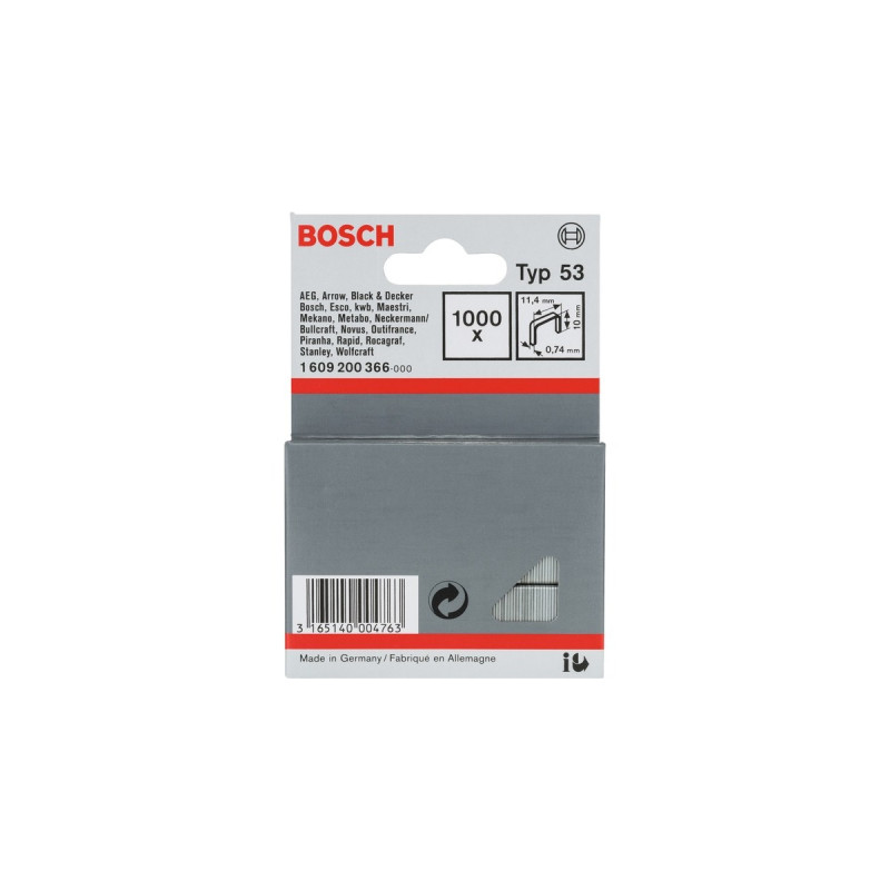 Bosch Feindrahtklammern, Typ 53, 10/11,4mm(1.000 Stück)