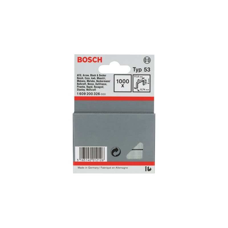 Bosch Feindrahtklammern, Typ 53, 6/11,4mm, Clip(1.000 Stück)