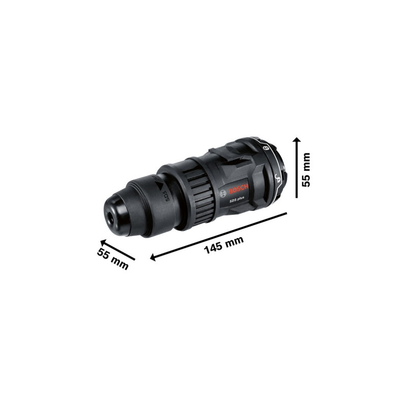 Bosch FlexiClick-Bohrhammeraufsatz GFA 12-H Professional, Bohrfutter(schwarz, für Akkuschrauber GSR 12V-15 FC / -35 FC)