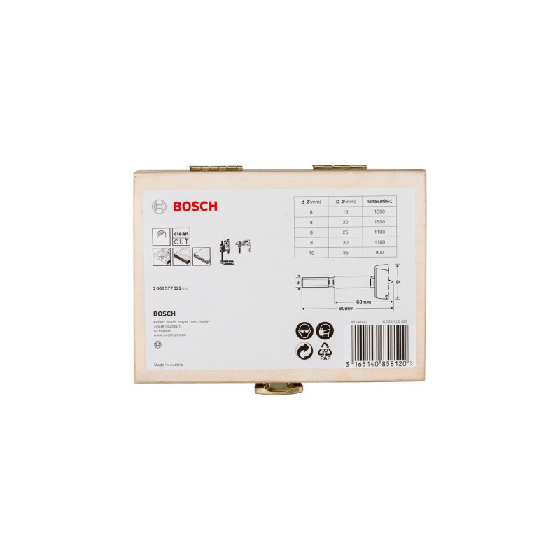 Bosch Forstnerbohrer-Satz, mit Kassette, 5-teilig(15-35mm)