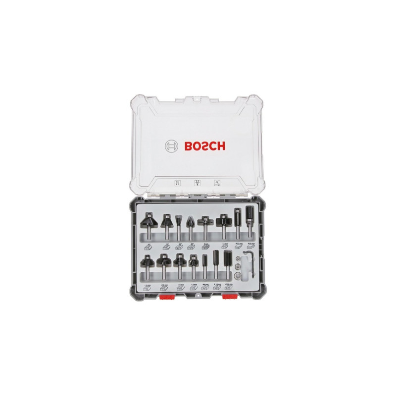 Bosch Fräser-Set, 15-teilig(8mm-Schaft)
