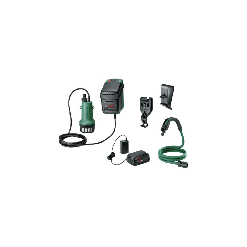 Bosch GardenPump 18V-2000, Tauch- / Druckpumpe(grün/schwarz, Li-Ionen Akku 2,5Ah, POWER FOR ALL ALLIANCE)