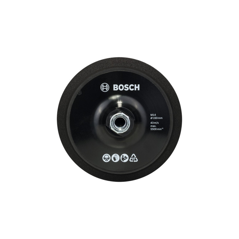 Bosch Gummistützteller Ø 150mm, Schleifteller(schwarz, für Poliermaschinen)