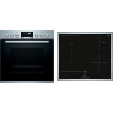 Bosch HND776LS66, Herdset(schwarz/edelstahl, 60 cm, Home Connect)