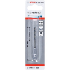 Bosch HSS-Spiralbohrer PointTeQ Hex, Ø 2,5mm(Arbeitslänge 30mm)