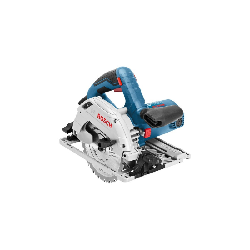 Bosch Handkreissäge GKS 55+ GCE Professional(blau, 1.350 Watt, L-BOXX, Führungsschiene FSN 1400)