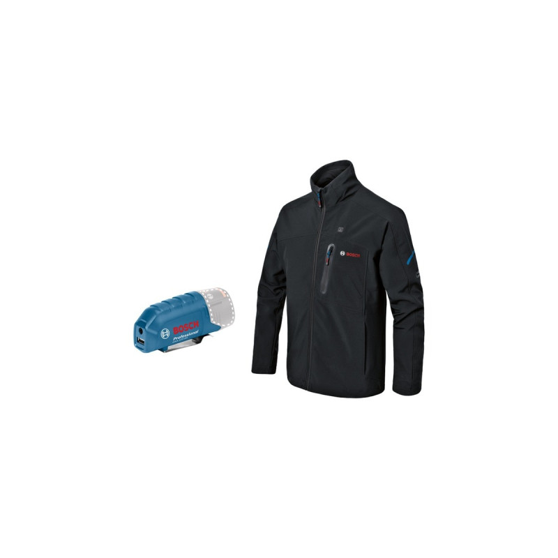 Bosch Heat+Jacket GHJ 12+18V Solo Größe 3XL, Arbeitskleidung(schwarz, ohne Akku und Ladegerät)