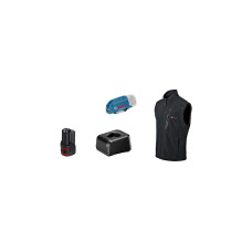 Bosch Heat+Jacket GHV 12+18V Kit Größe 3XL, Arbeitskleidung(schwarz, inkl. Ladegerät GAL 12V-20 Professional, 1x Akku GBA 12V 2.0Ah, Outlet)