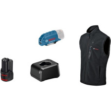 Bosch Heat+Jacket GHV 12+18V Kit Größe XL, Arbeitskleidung(schwarz, inkl. Ladegerät GAL 12V-20 Professional, 1x Akku GBA 12V 2.0Ah)