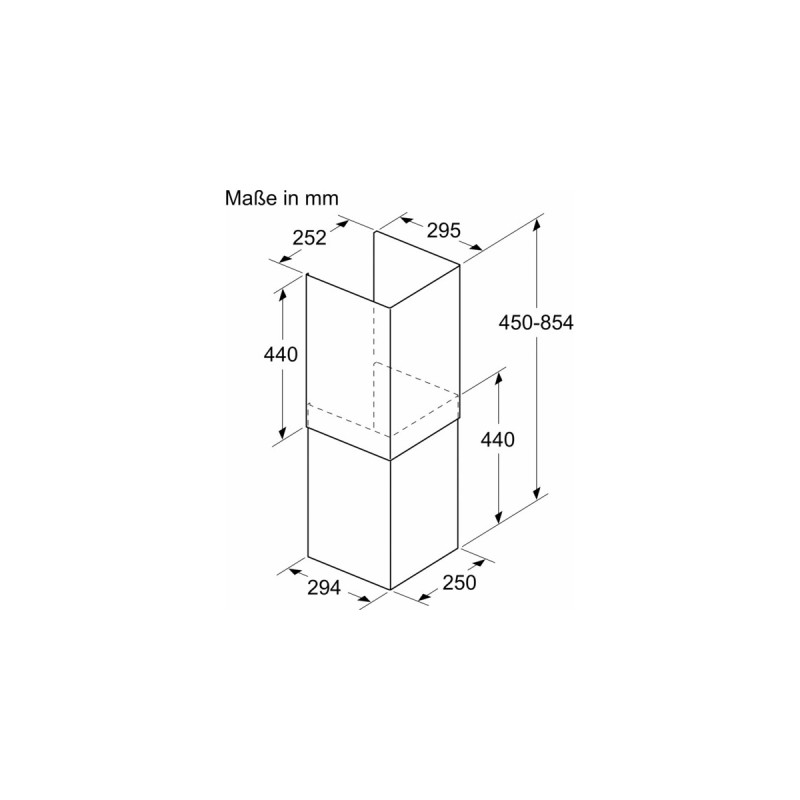 Bosch Kaminverlängerung DWZ1IB6K1(schwarz, 450-854 mm)