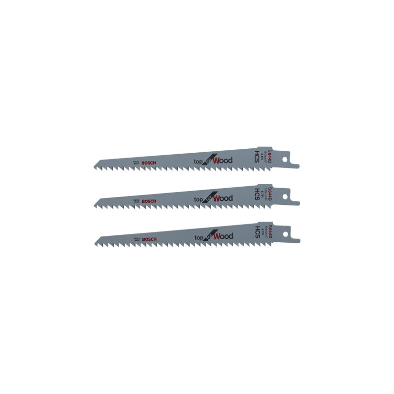 Bosch Keo Säbelsägeblatt S 644 D Top for Wood(3 Stück, Länge 150mm, für Akku-Gartensäge Keo)