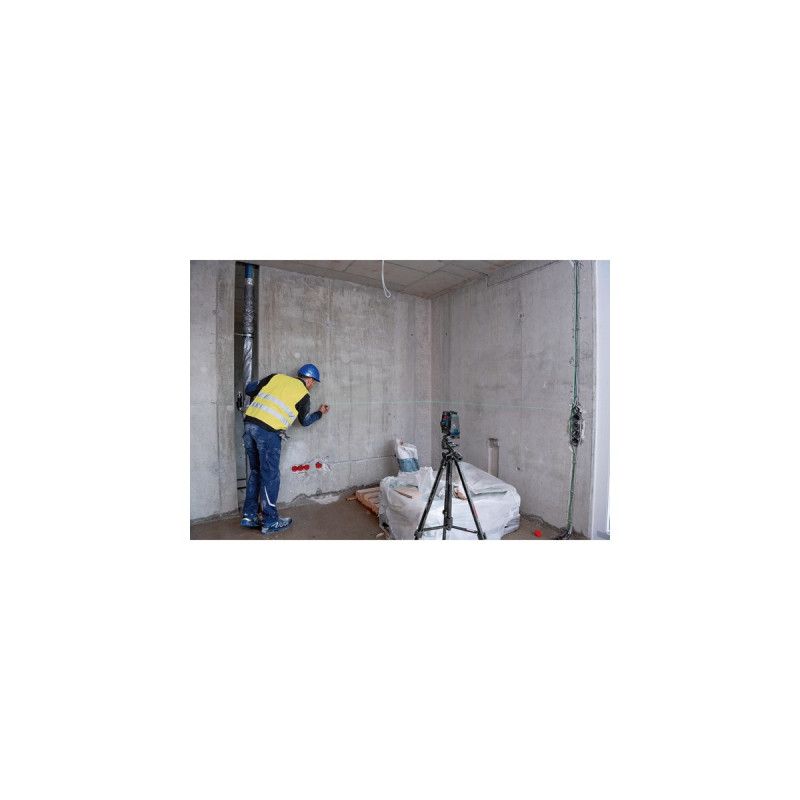 Bosch Kombilaser GCL 2-50 G Professional, mit TRIPOD, Kreuzlinienlaser(blau/schwarz, grüne Laserlinien, mit Halterung RM10 Professional)
