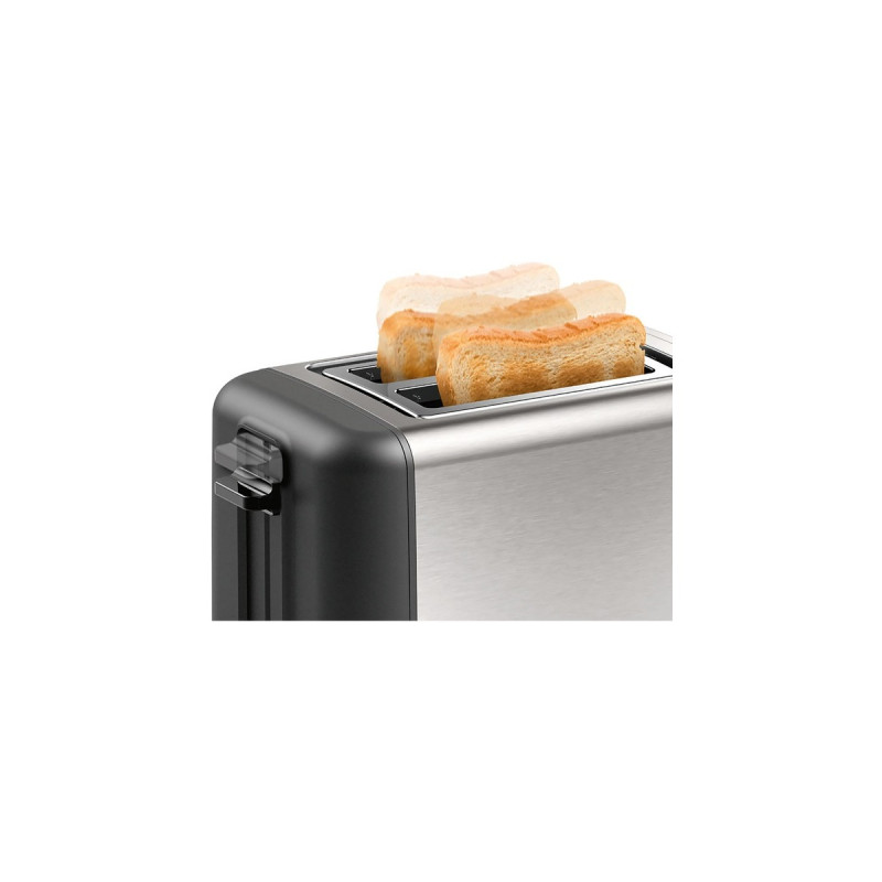 Bosch Kompakt-Toaster DesignLine TAT3P420DE(edelstahl/schwarz, 970 Watt, für 2 Scheiben Toast)