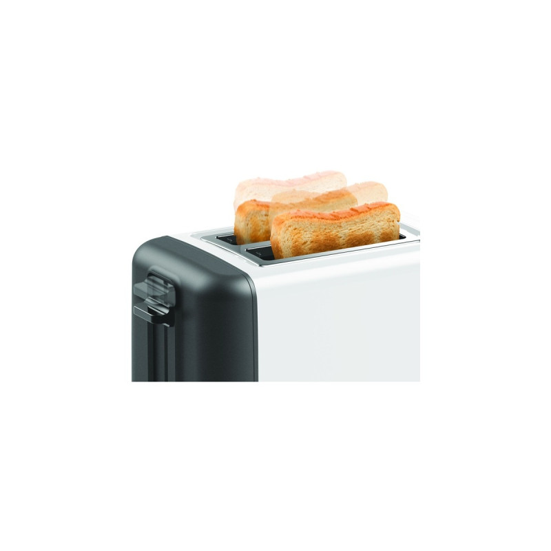 Bosch Kompakt-Toaster DesignLine TAT3P421DE(weiß/schwarz, 970 Watt, für 2 Scheiben Toast)