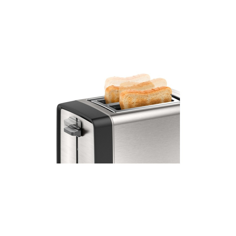 Bosch Kompakt-Toaster DesignLine TAT5P420DE(edelstahl/schwarz, 970 Watt, für 2 Scheiben Toast)