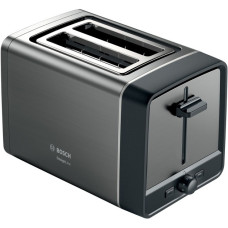 Bosch Kompakt-Toaster DesignLine TAT5P425DE(grau/schwarz, 970 Watt, für 2 Scheiben Toast)