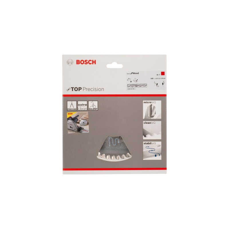 Bosch Kreissägeblatt Best for Wood, Ø 165mm, 48Z(Bohrung 20mm, für Handkreissägen)