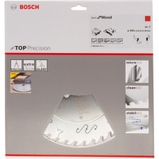Bosch Kreissägeblatt Best for Wood, Ø 250mm, 40Z(Bohrung 30mm, für Tischkreissägen)