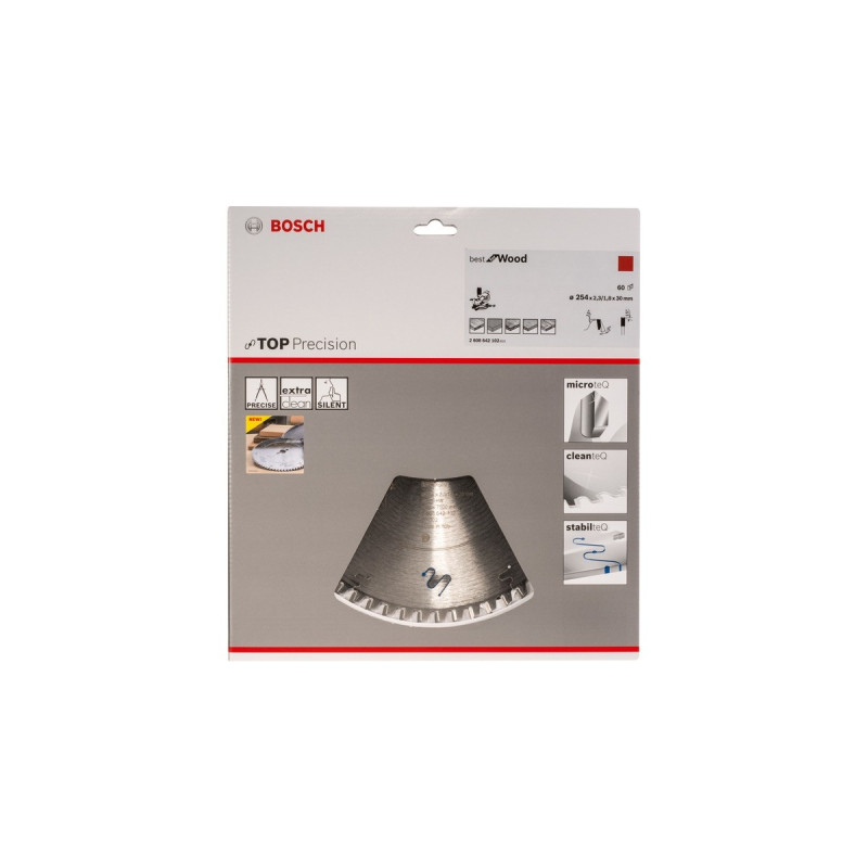Bosch Kreissägeblatt Best for Wood, Ø 254mm, 60Z(Bohrung 30mm, für Kapp- und Gehrungssägen)