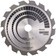 Bosch Kreissägeblatt Construct Wood, Ø 235mm, 16Z(Bohrung 30mm, für Handkreissägen)