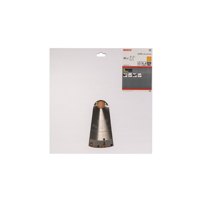 Bosch Kreissägeblatt Construct Wood, Ø 315mm, 20Z(Bohrung 30mm, für Tischkreissägen)