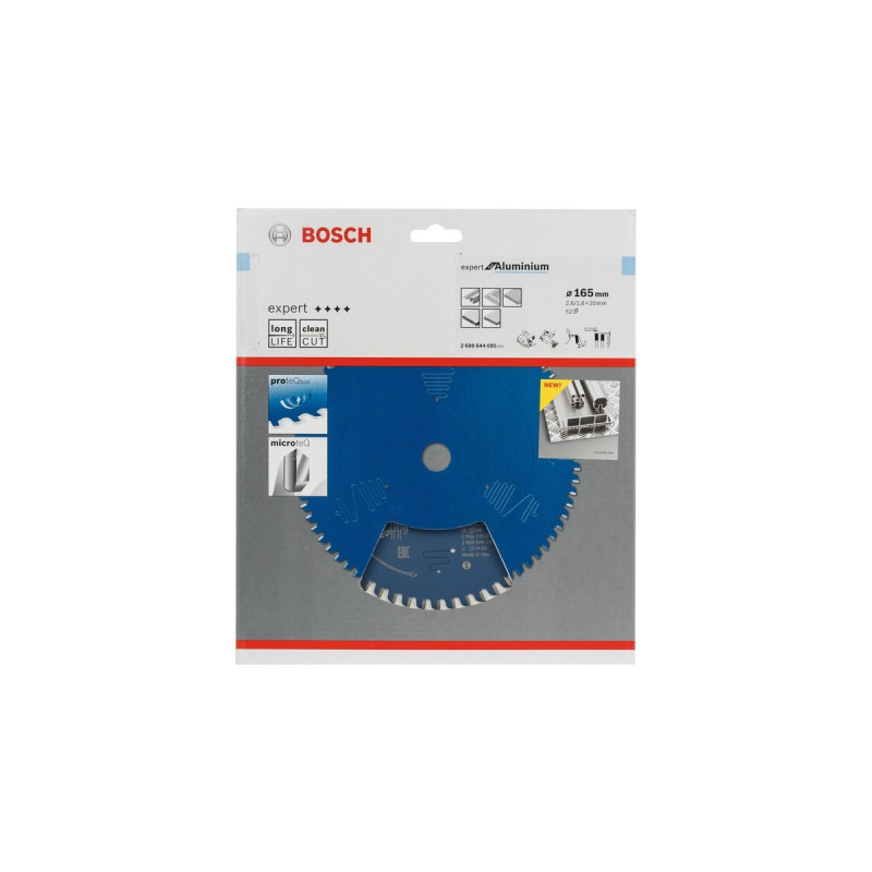 Bosch Kreissägeblatt Expert for Aluminium, Ø 165mm, 52Z(Bohrung 20mm, für Handkreissägen)