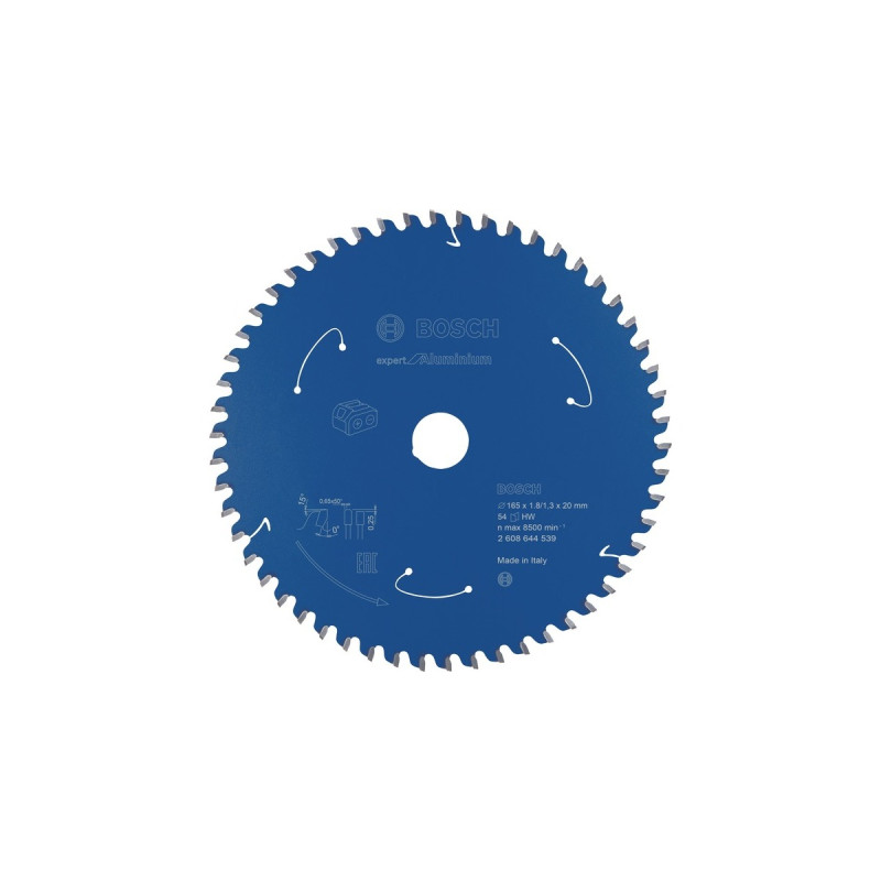 Bosch Kreissägeblatt Expert for Aluminium, Ø 165mm, 54Z(Bohrung 20mm, für Akku-Handkreissägen)