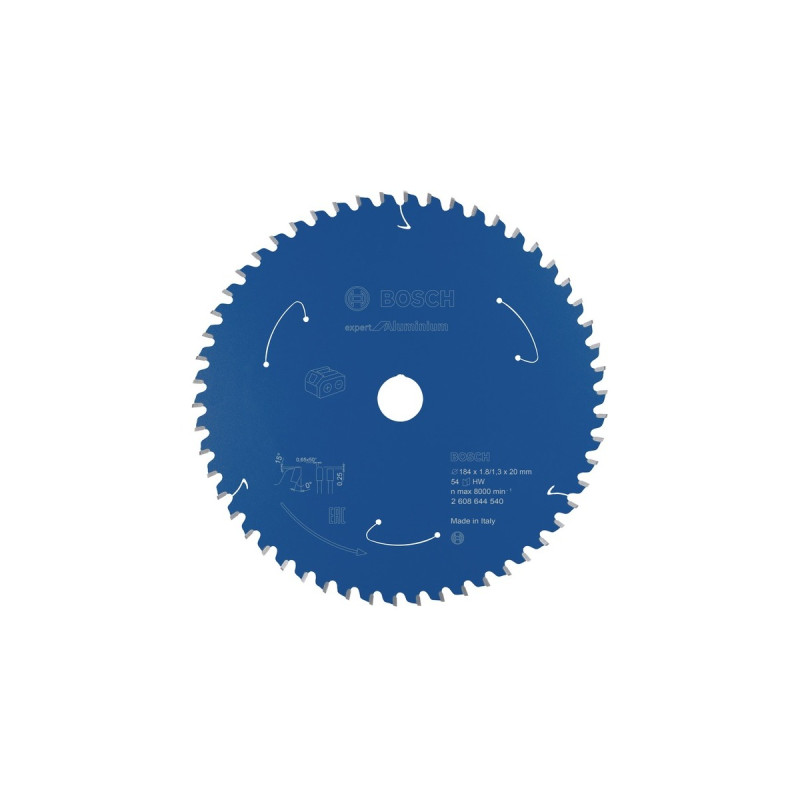 Bosch Kreissägeblatt Expert for Aluminium, Ø 184mm, 54Z(Bohrung 20mm, für Akku-Handkreissägen)
