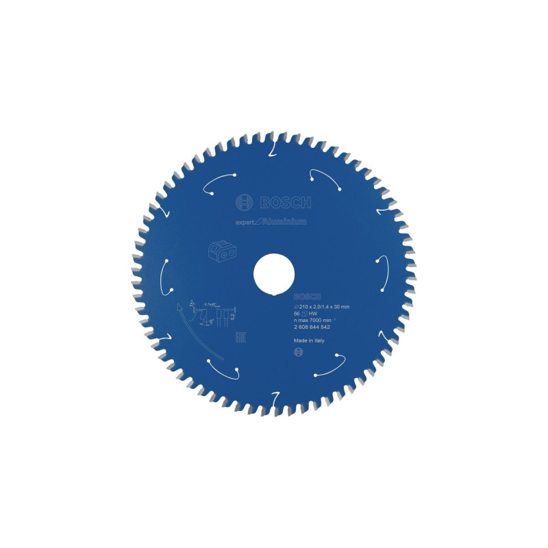 Bosch Kreissägeblatt Expert for Aluminium, Ø 210mm, 66Z(Bohrung 30mm, für Akku-Tischkreissägen)
