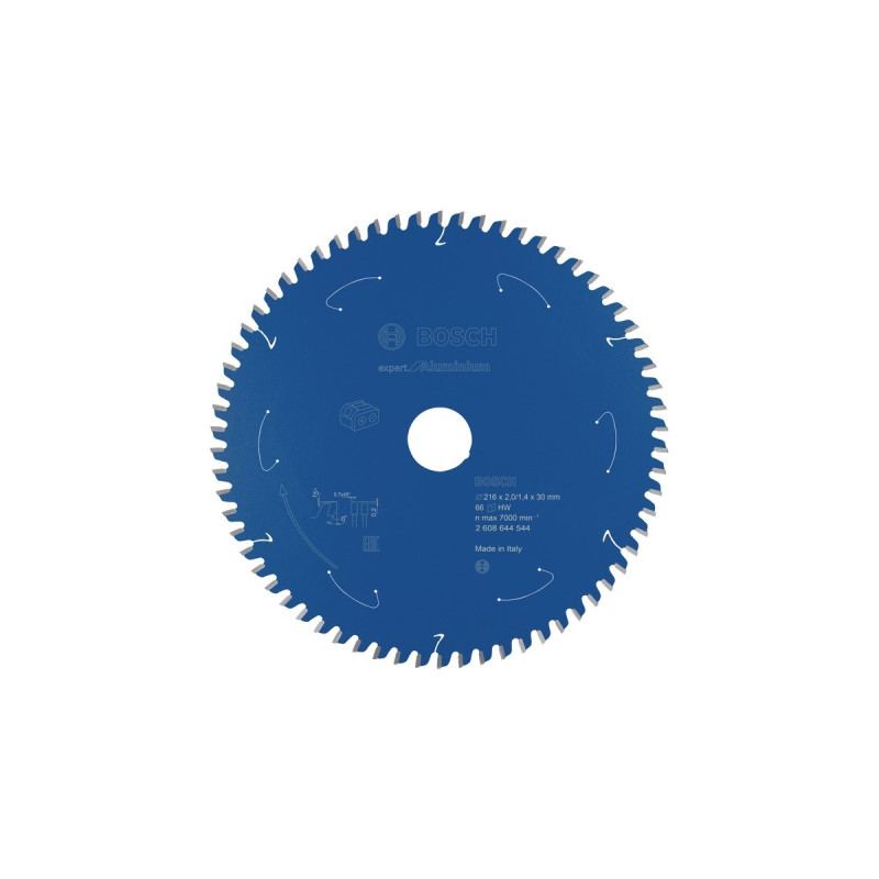 Bosch Kreissägeblatt Expert for Aluminium, Ø 216mm, 66Z(Bohrung 30mm, für Akku-Tischkreissägen)