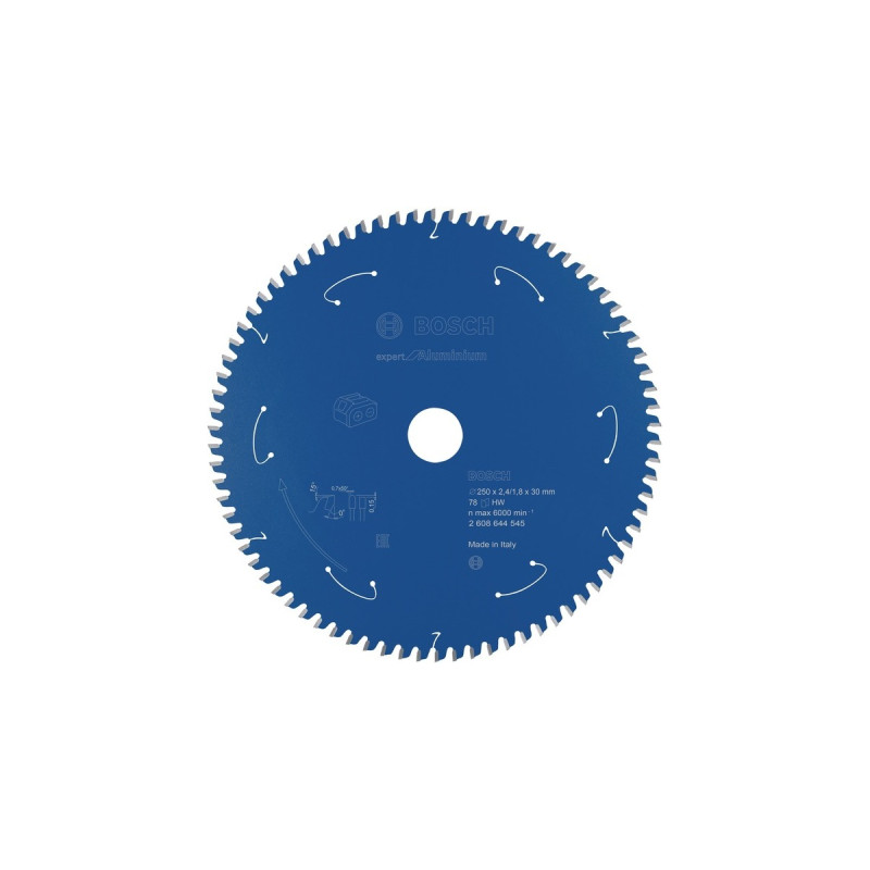 Bosch Kreissägeblatt Expert for Aluminium, Ø 250mm, 78Z(Bohrung 30mm, für Akku-Kappsägen)