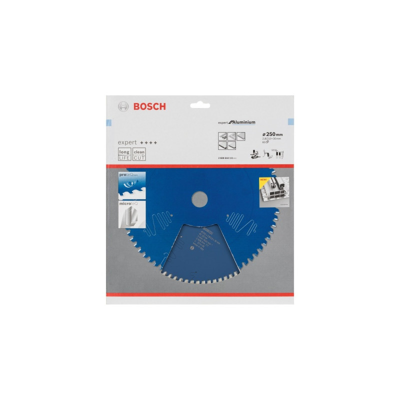 Bosch Kreissägeblatt Expert for Aluminium, Ø 250mm, 80Z(Bohrung 30mm, für Kapp- & Gehrungssägen)